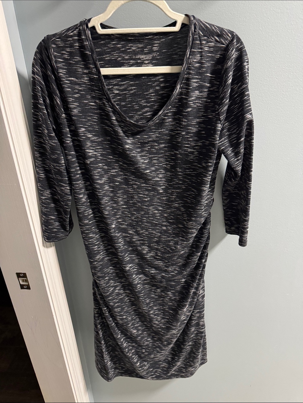 Black Heather Scoop neck Maternity Dress